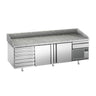 Pizzabord PREMIUM PLUS - 2305x800mm - med 2 Døre og 7 Neutrale Skuffer