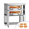 Elektrisk pizzaovn Power – 4 + 4 × 34 cm – digital – inkl. hette, understell & hjul