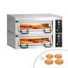 Elektrisk pizzaovn - (Chamottesten) - 1112x1010x720 mm - 4+4x Ø 34 cm - til Ø 34 cm pizza - op til 450 °C - Analog - inkl. Haube