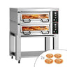 Elektrisk pizzaovn - Chamottesten - 1130x1010x2070 mm - 4x Ø 34 cm - til Ø 34 cm pizza - op til 450 °C - Analog - inkl. Haube & understel