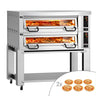 Elektrisk pizzaovn Power – 6 + 6 × 34 cm – digital – inkl. hette, understell & hjul