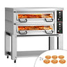 Elektrisk pizzaovn (Chamottesten) - 1480x1010x2070 mm - 6+6x Ø 34 cm - op til 450 °C - Analog - inkl. Haube & understel