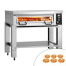 Elektrisk pizzaovn - Chamottesten - 1480x1010x1135 mm - 6x Ø 34 cm - op til 450 °C - Analog - inkl. Haube & understel