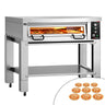Elektrisk pizzaovn - Chamottesten - 1480x1360x1135 mm - 9x Ø 34 cm - til Ø 34 cm pizza - op til 450 °C - Analog - inkl. Haube & undergestel