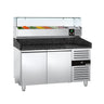 Pizzabord PREMIUM 1,5 x 0,8 m - med 2 Døre - inkl. Køleopsats - 6x GN 1/3