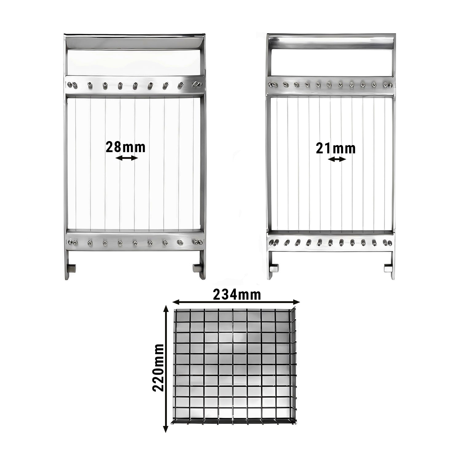 Pralineskærer - 21 & 28 mm - dobbelt - inkl. 2 rammer