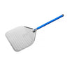 Pizzaspade - AZZURRA - Aluminium (anodiseret) - rektangulær - 30x30 cm - Længde 60 cm - perforeret - Skaft i anodiseret aluminium