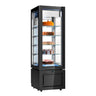 Panoramisk Frysmontre - 324 Liter - med 5 Glashylder - Sort