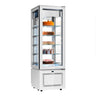 Panoramisk Frysmontre - 324 Liter - med 5 Glashylder - Hvid