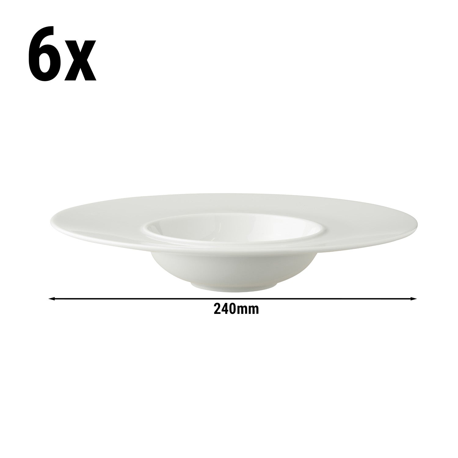 (1 Stück) WHITE DELIGHT - Pasta Teller - Ø 24 cm - Weiß