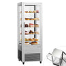 kølemontre - 440 liter - 675 mm - 2 glasdøre - dobbeltglas - med 5 glashylder - sølv