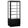 kølemontre - 98 liter - 428 mm - 1 glasdør - termoruder (4 sider) - med 4 glashylder - sort