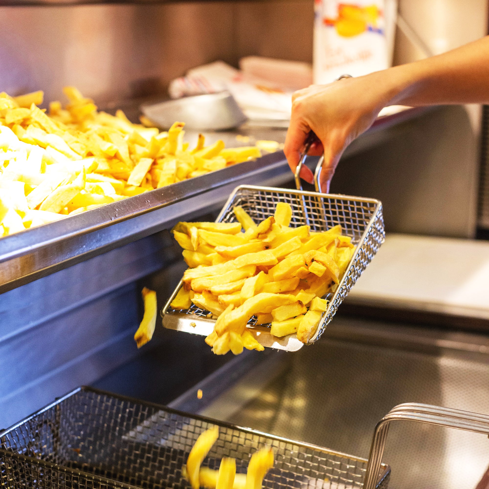 Fritesbakke i rustfrit stål - 1,2 x 0,3 m