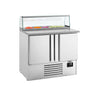 Pizzabord PREMIUM PLUS - 978mm - med 2 Døre - mit Glasopsats für 5x GN 1/6