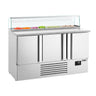 Pizzabord PREMIUM PLUS - 1460mm - med 3 Døre - mit Glasopsats für 8x GN 1/6