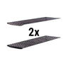 (2 stk.) Hylde i rustfrit stål - 1570x560 mm - Dybde: 560 mm - grå - Samlet bæreevne: 600 kg
