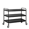 Serveringsvogn - 1200x600mm - med 3 hylder - sort