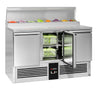 Saladette / Pizzabord Mini PREMIUM - 1,37 x 0,7 m - med 3 Døre