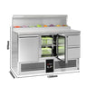 Saladette Mini PREMIUM - 1368x700 mm - 2 døre og 2 skuffer - til 8x GN 1/6 GN-kantiner