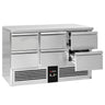 Kølebord PREMIUM - 1365x700 mm - til 1/1 GN - 368 liter - statisk køling - med 6 skuffer