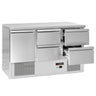 Kølebord ECO - 1368x700 mm - 368 liter - Farve sort - statisk køling - med 1 døre - med 4 skuffer