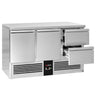 Saladette / Pizzabord PREMIUM - 1,37 x 0,7 m - med 2 Døre og 2 Skuffer 1/2