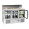 Saladette ECO - 1368 mm - 3 glasdøre - med rustfri stålopsats til 7x GN 1/6