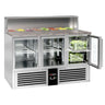 Saladette / Pizzadisk PREMIUM - 1,37 x 0,7 m - med 3 glasdøre