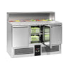 Saladette PREMIUM - 1368 mm - 3 låger - med rustfri stålopsats til 8x GN 1/6