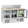 Saladette ECO - 1370mm - 3 glasdøre - med indløb til 4x GN 1/1 & låg i rustfrit stål