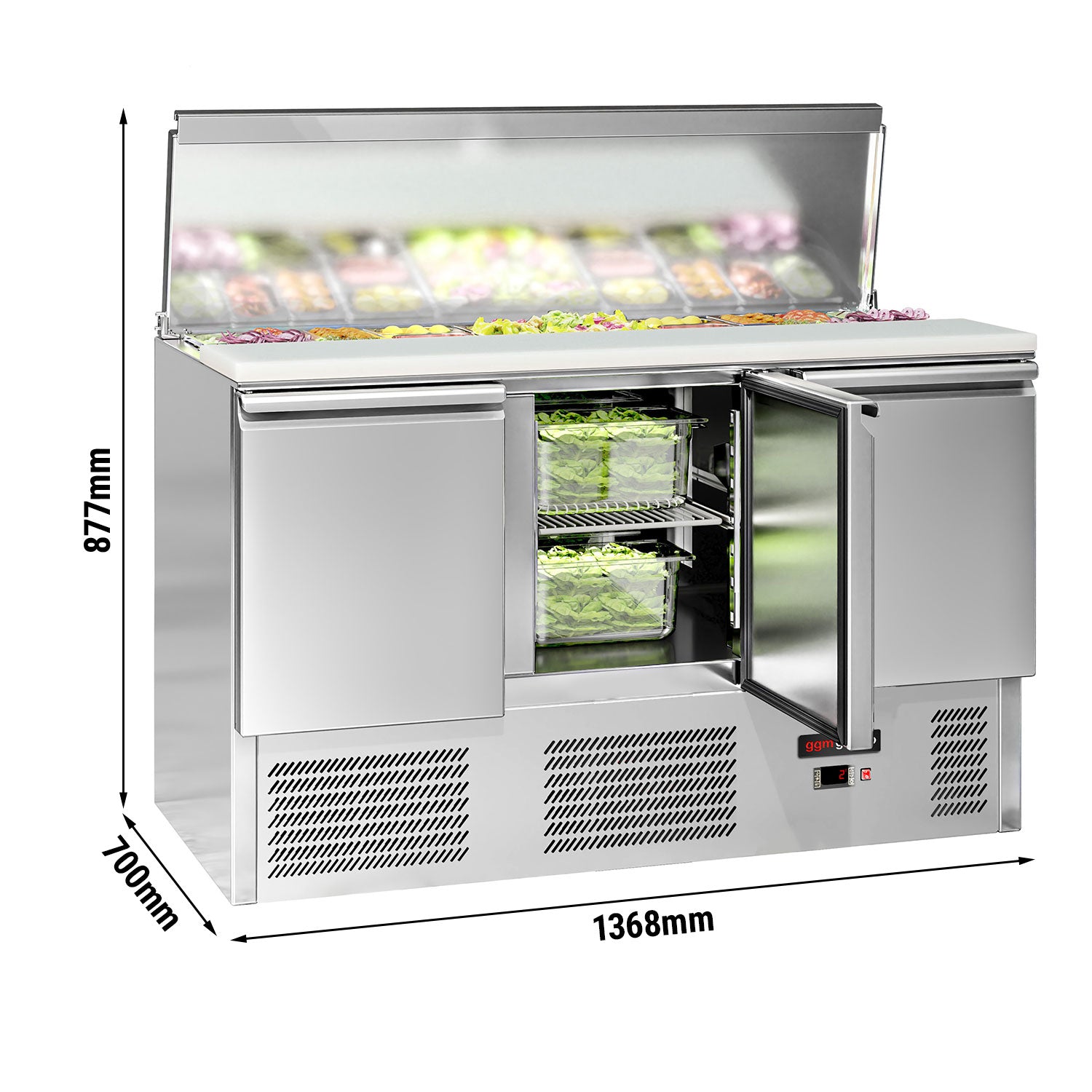 Saladette ECO - 1,37 x 0,7 m - med 3 Døre