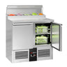 Saladette / Pizzabord PREMIUM - 0,9 x 0,7 m - med 2 Døre - 5x GN 1/6