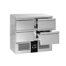 Saladette / Kølebord PREMIUM - 0,9 x 0,7 m - med 4 Skuffer