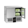 Saladette / Pizzabord PREMIUM - 0,9 x 0,7 m - med 2 Døre
