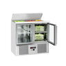 Saladette ECO - 903mm - 2 glasdøre - med indløb til 2x GN & 3x GN 1/6 & låg i rustfrit stål