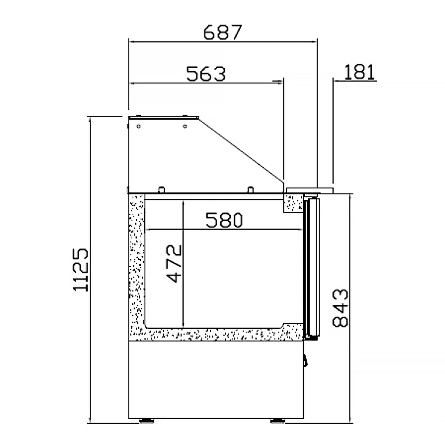 Saladette (GN) - 1,46 x 0,7 m - med 6 skuffer 1/2 & 1/3