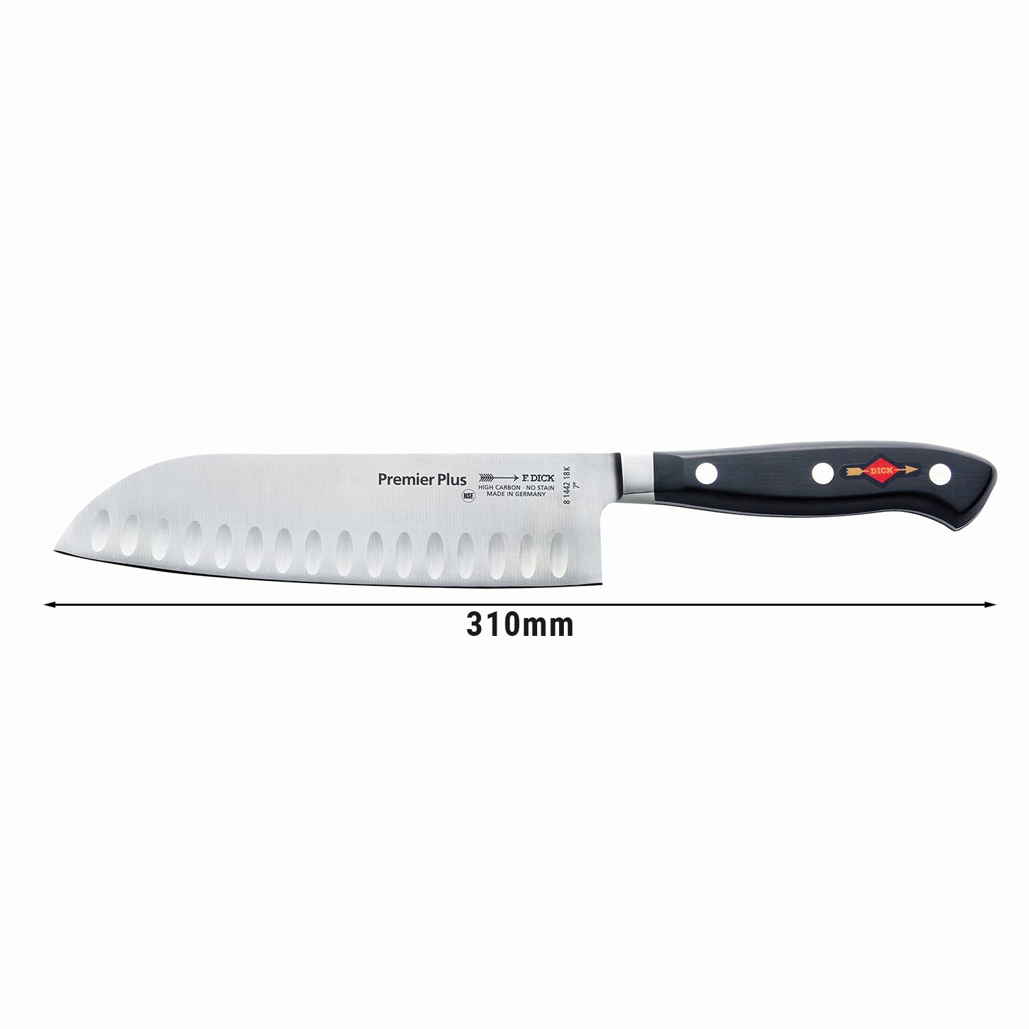 F. DICK Santoku-kniv med kammuslinger - 18 cm