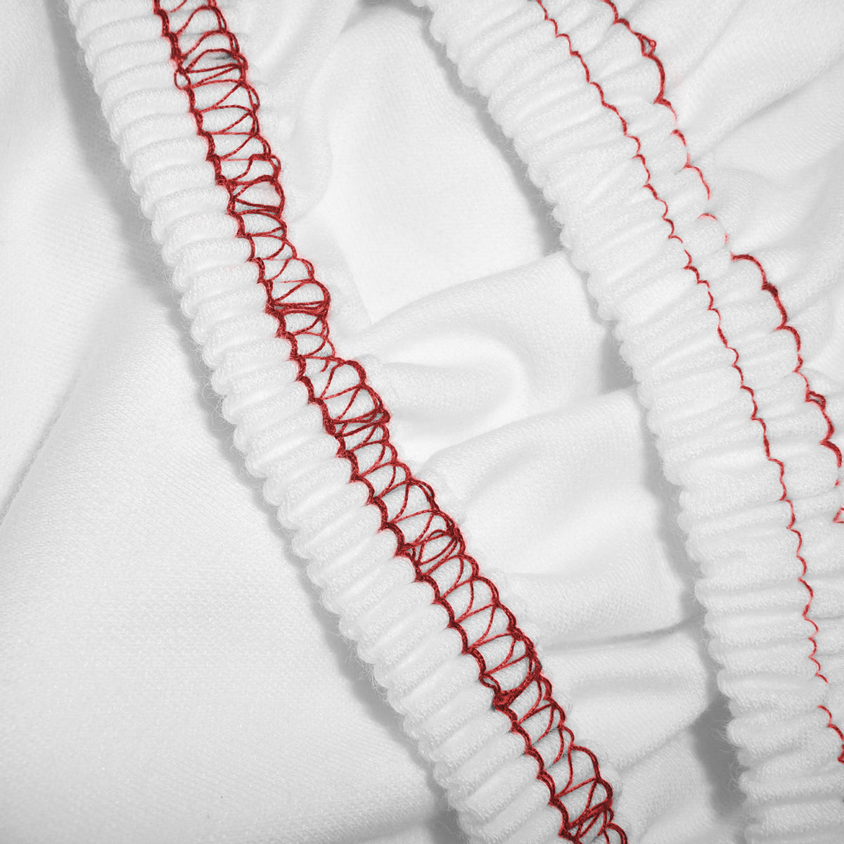 (10 stk) Jersey dynebetræk - 200 x 200 cm - hvid / rød