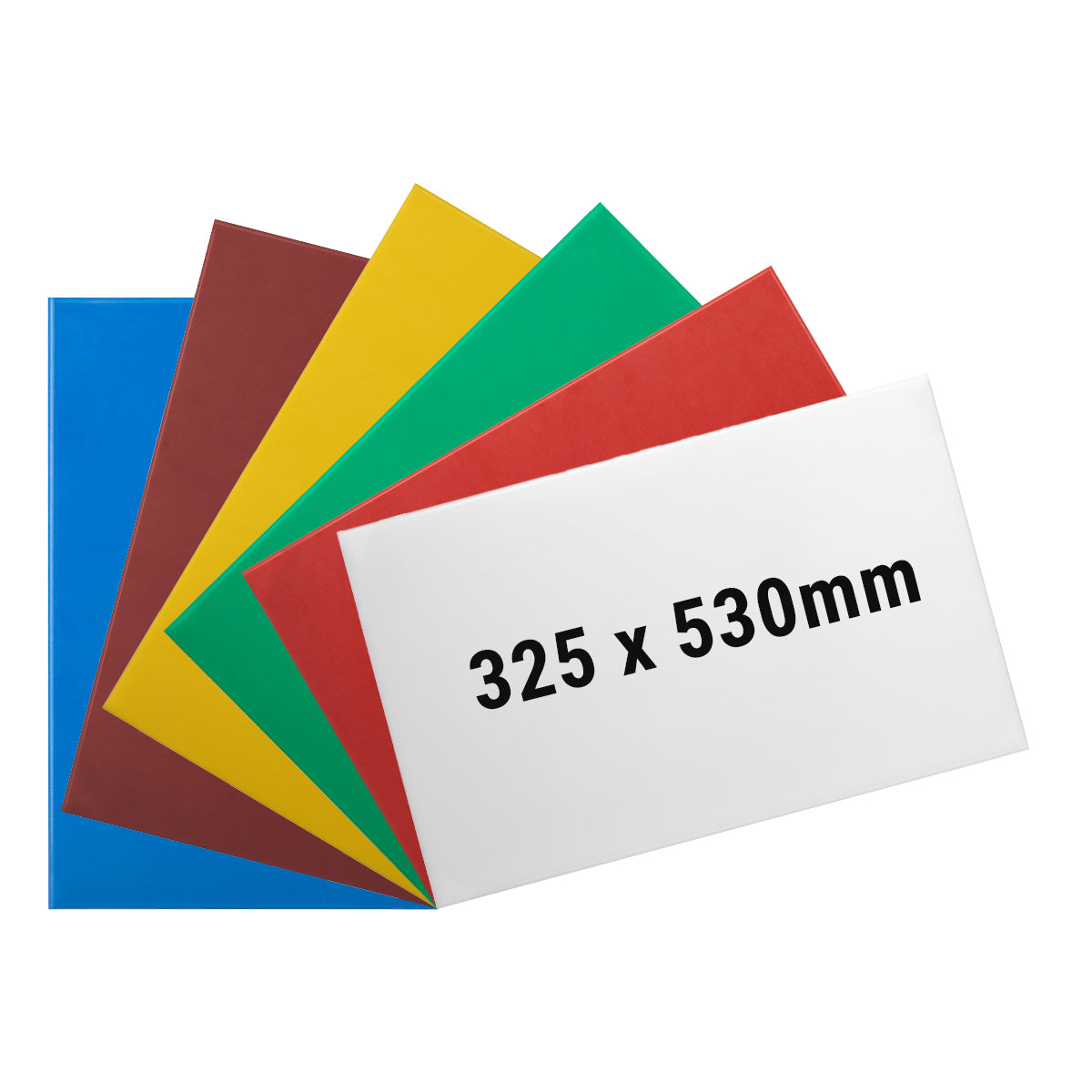 (6 stk.) Skærebræt sæt - 32,5 x 53 cm - Tykkelse 2 cm - Multi-farvet