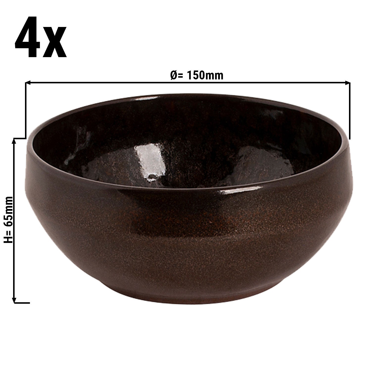 (6 stk.) BAMA COPPER - Skål - Ø 15 cm - Kobber