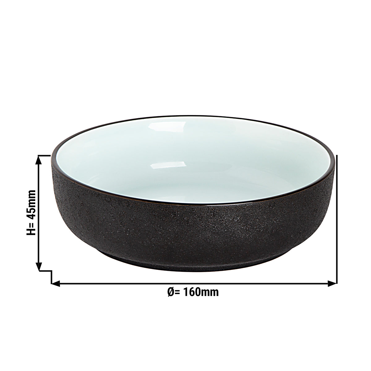 (12 stk.) Maastricht Cosmic Bowl - 55 cl - Ø 16 cm - Hvid / Sort