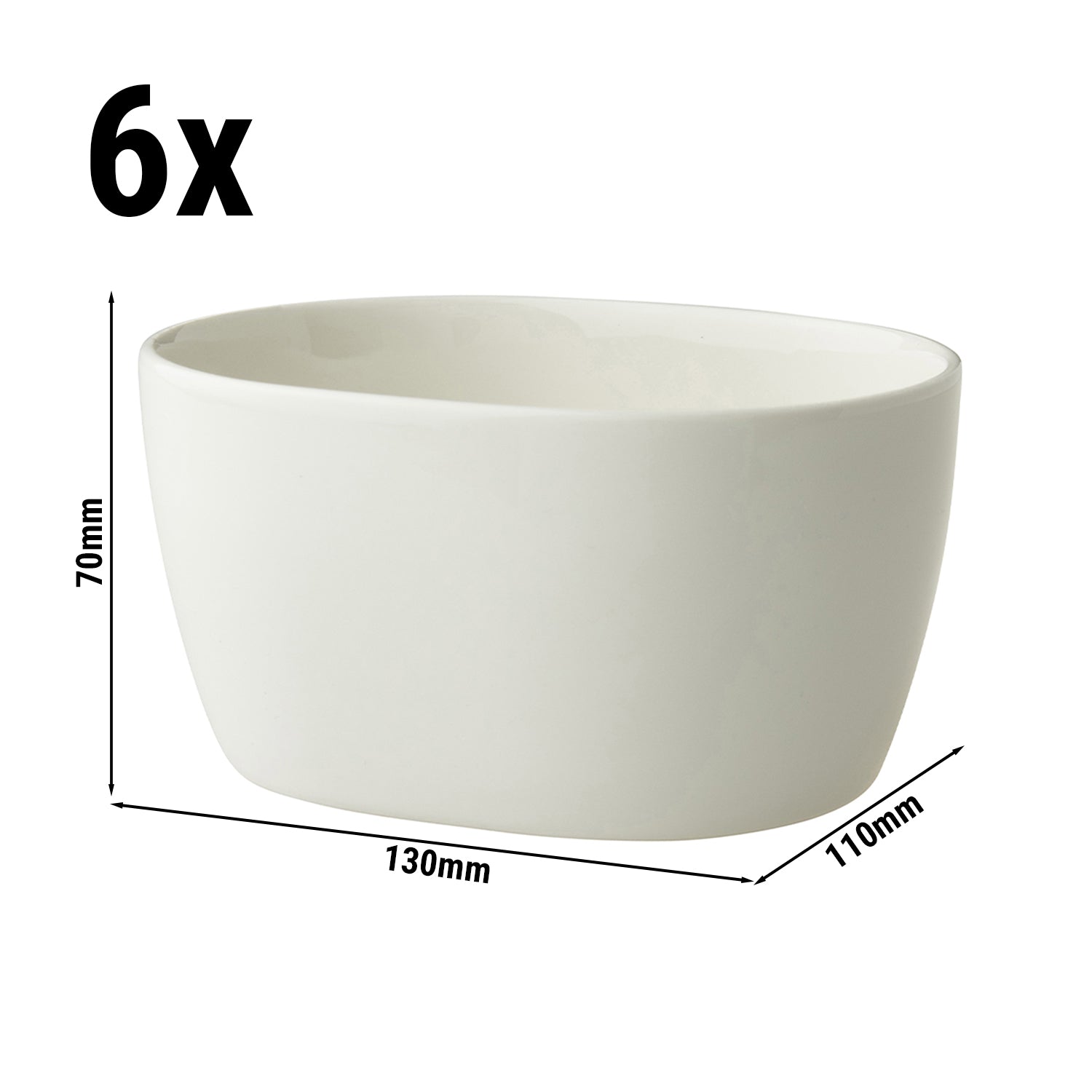 (1 Stück) LUX - Schüssel oval Maastricht - 10 cl - 13 x 10 cm - Elfenbein