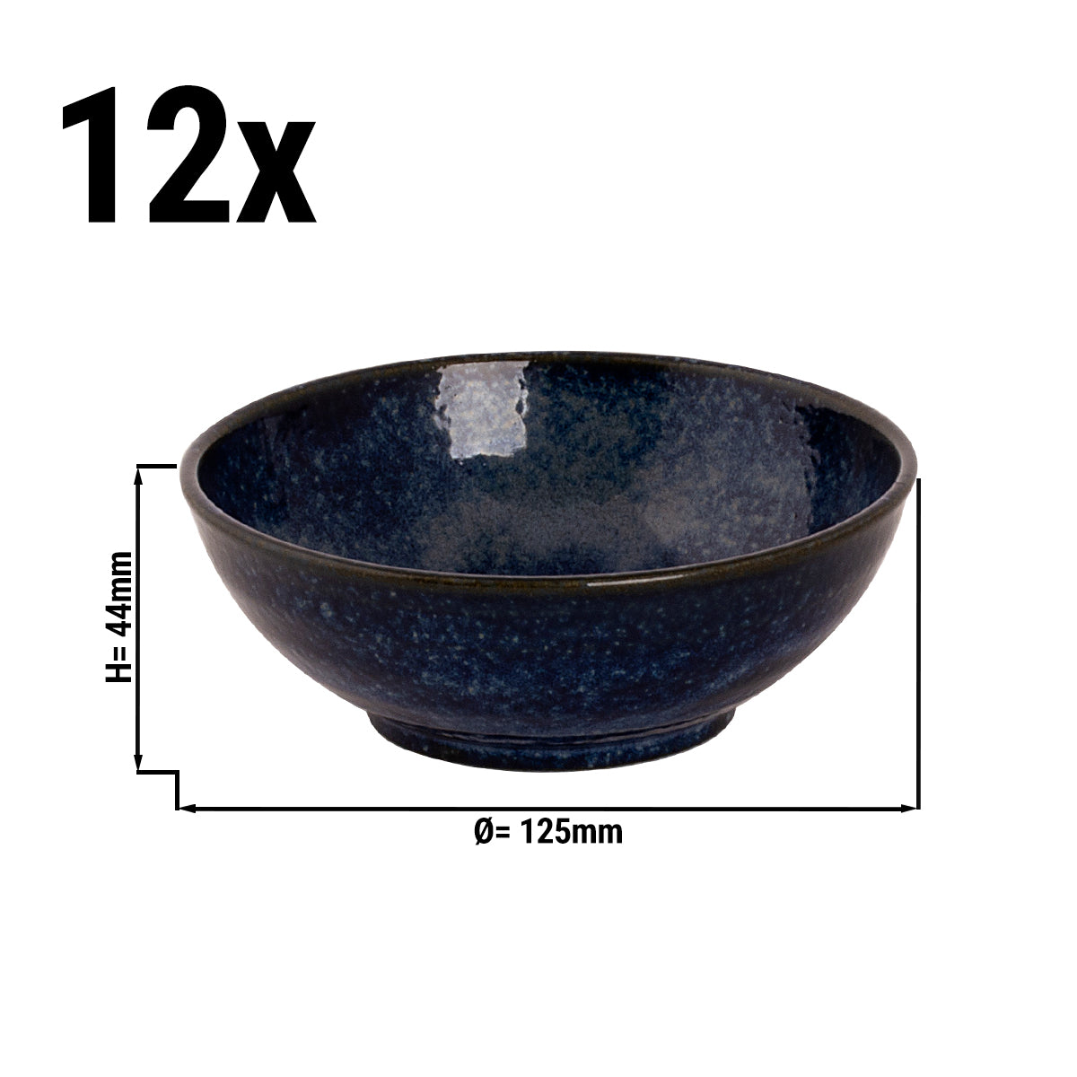 (12 stk.) Palmer Kiryu Bowl - 25 cl - Ø 12,5 cm - Blå