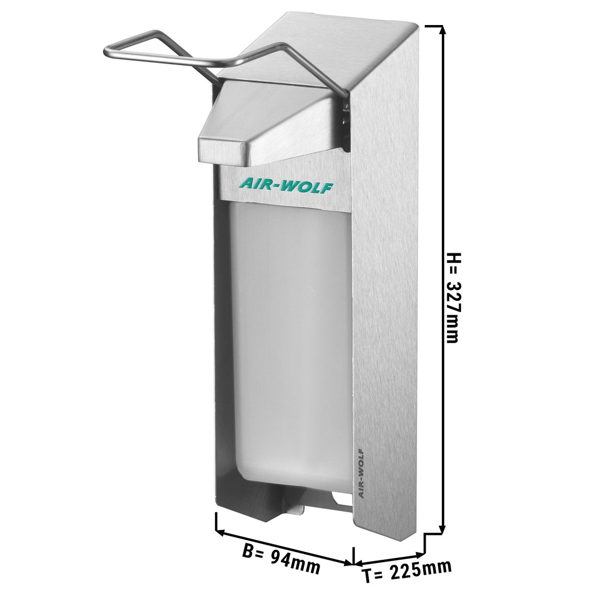 AIR-WOLF - Dispenser med sæbe og desinfektionsmiddel med betjeningshåndtag - 1000 ml