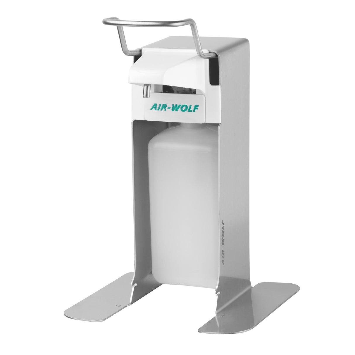 AIR-WOLF - Dispenser med sæbe og desinfektionsmiddel med betjeningshåndtag - 500 ml - fritstående enhed