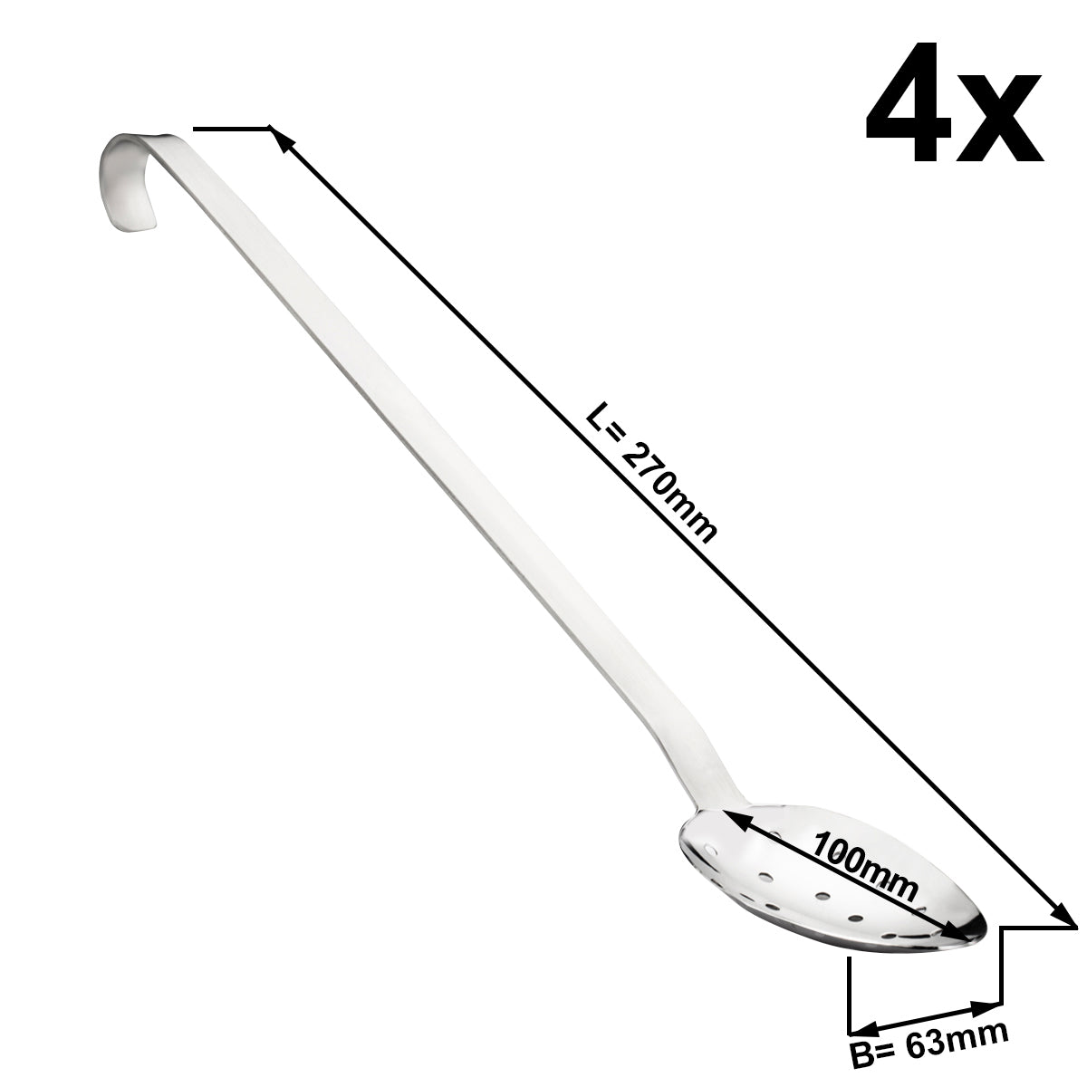 (4 stk.) Serveringsske - perforeret - Ø 6,3 cm