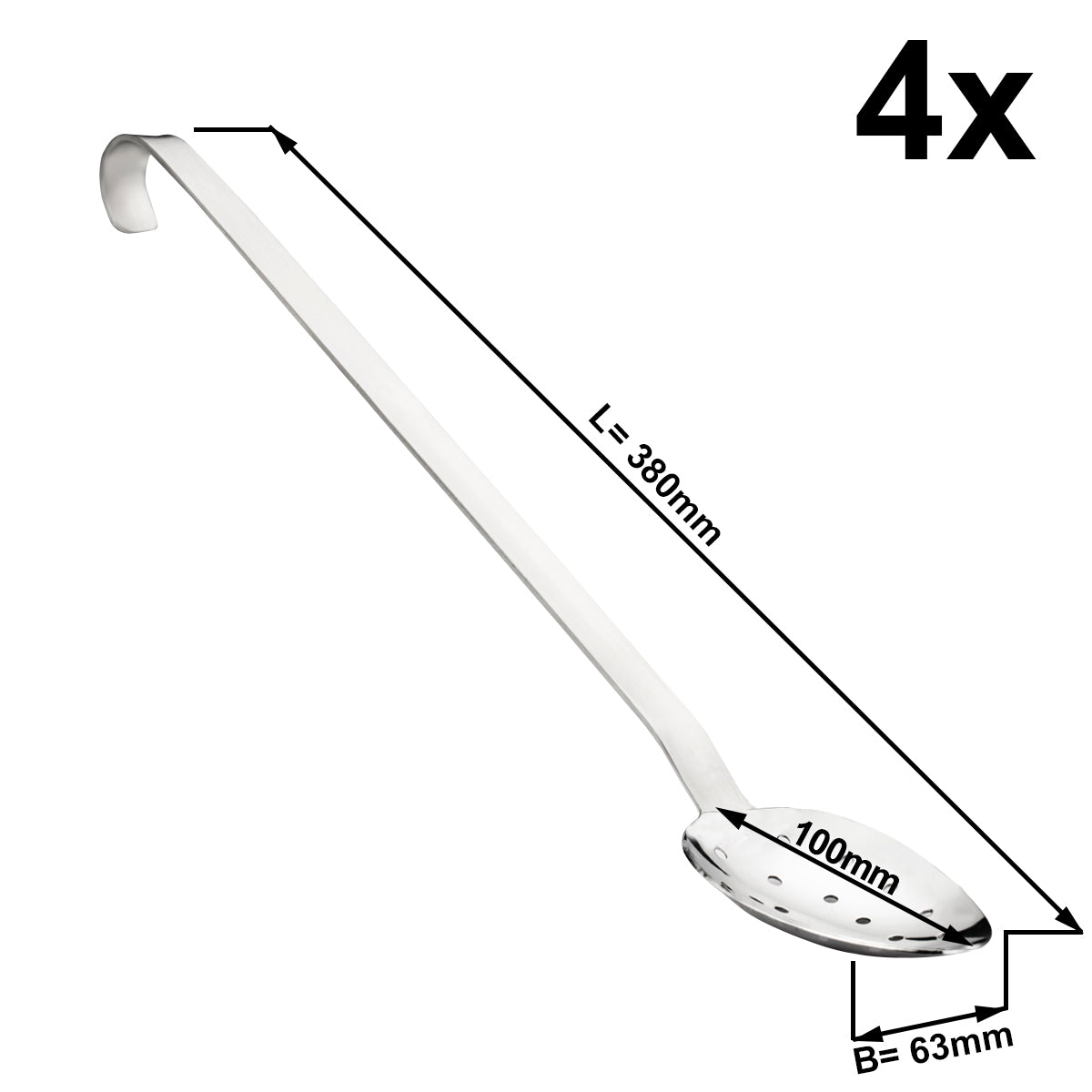 (4 stk.) Serveringsske - perforeret - Ø 6,3 cm