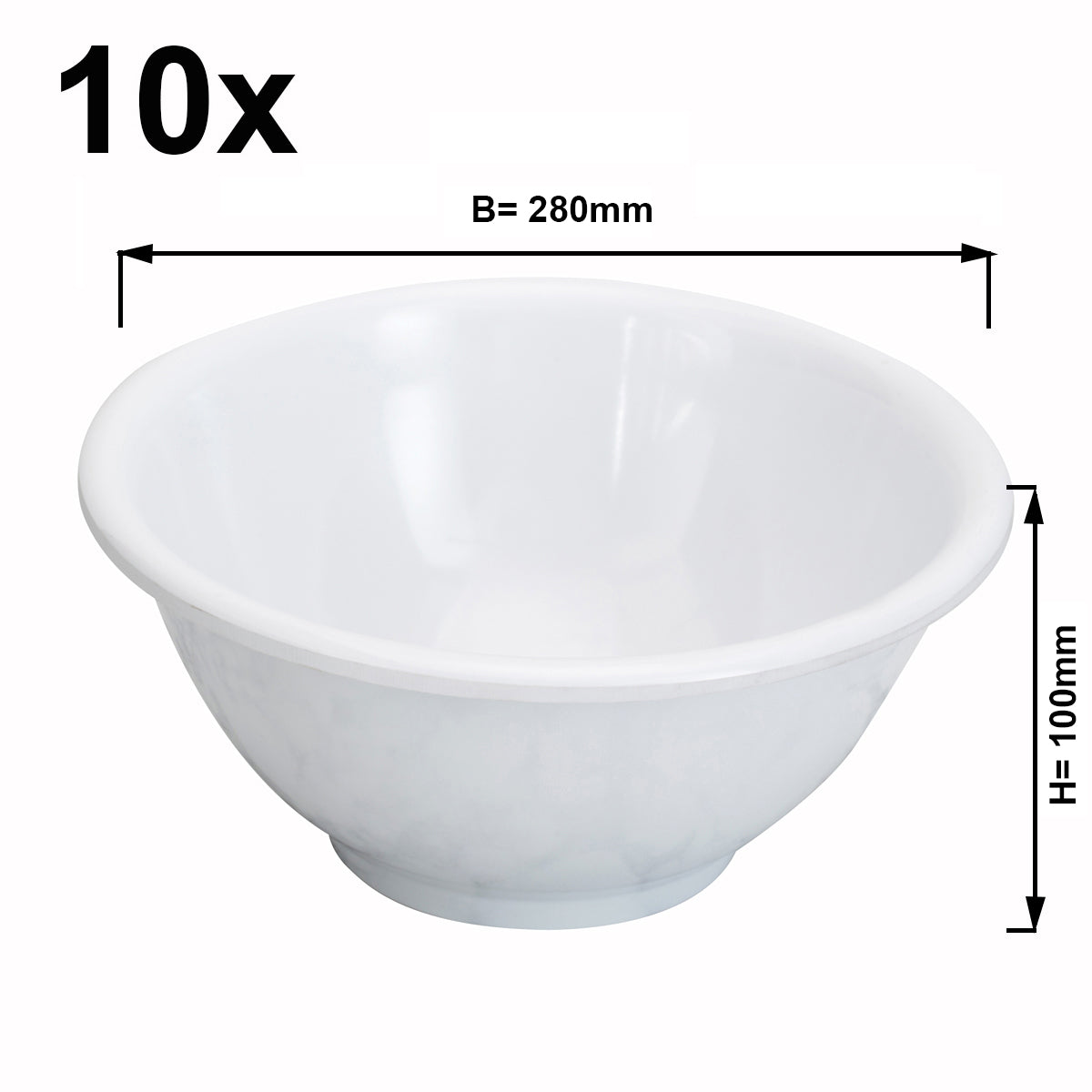 (10 stk) Melamin skål til kagestativ / buffestativ - Ø 28 cm