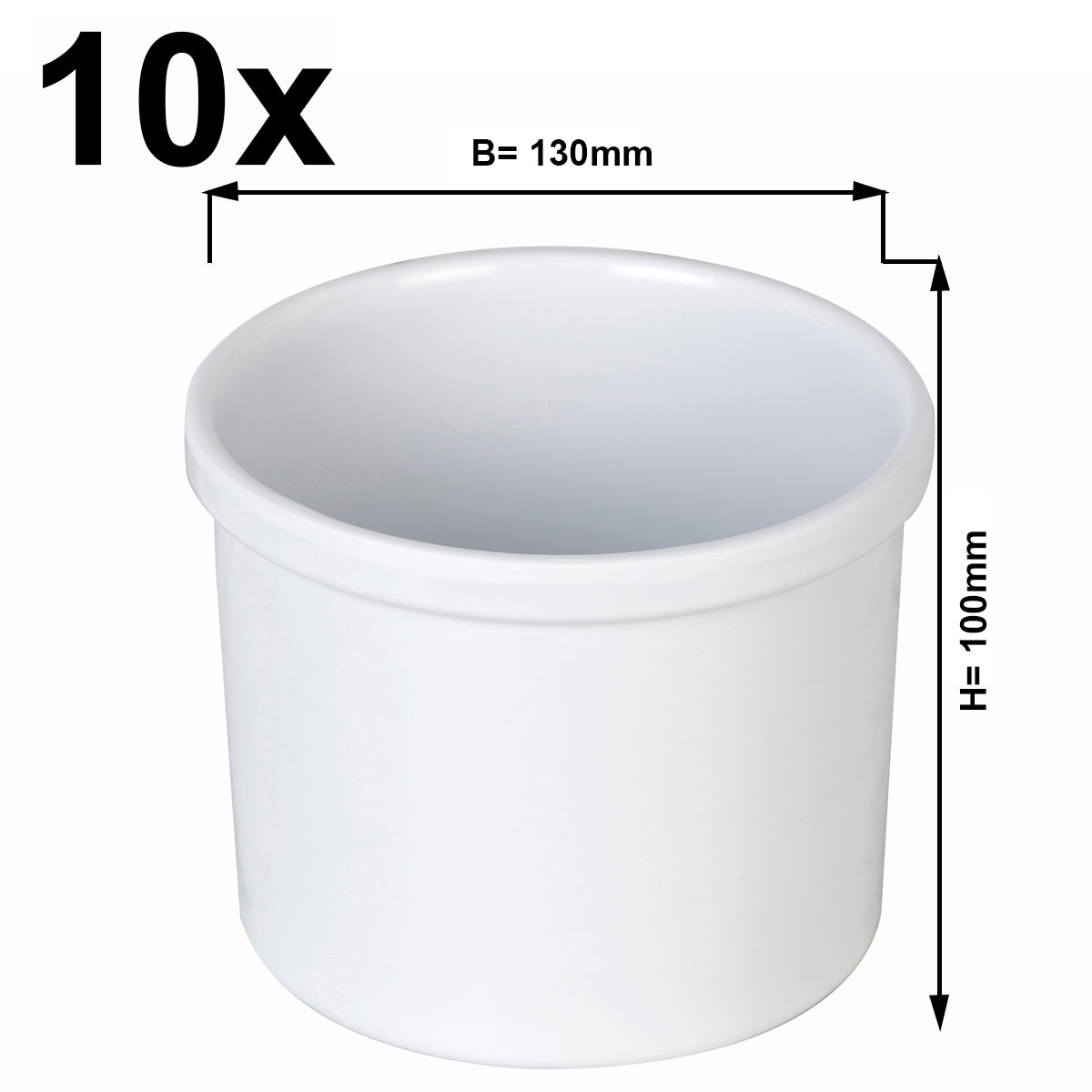 (10 stk) Melamin skål til kagestativ / buffestativ - Højde: 10 cm
