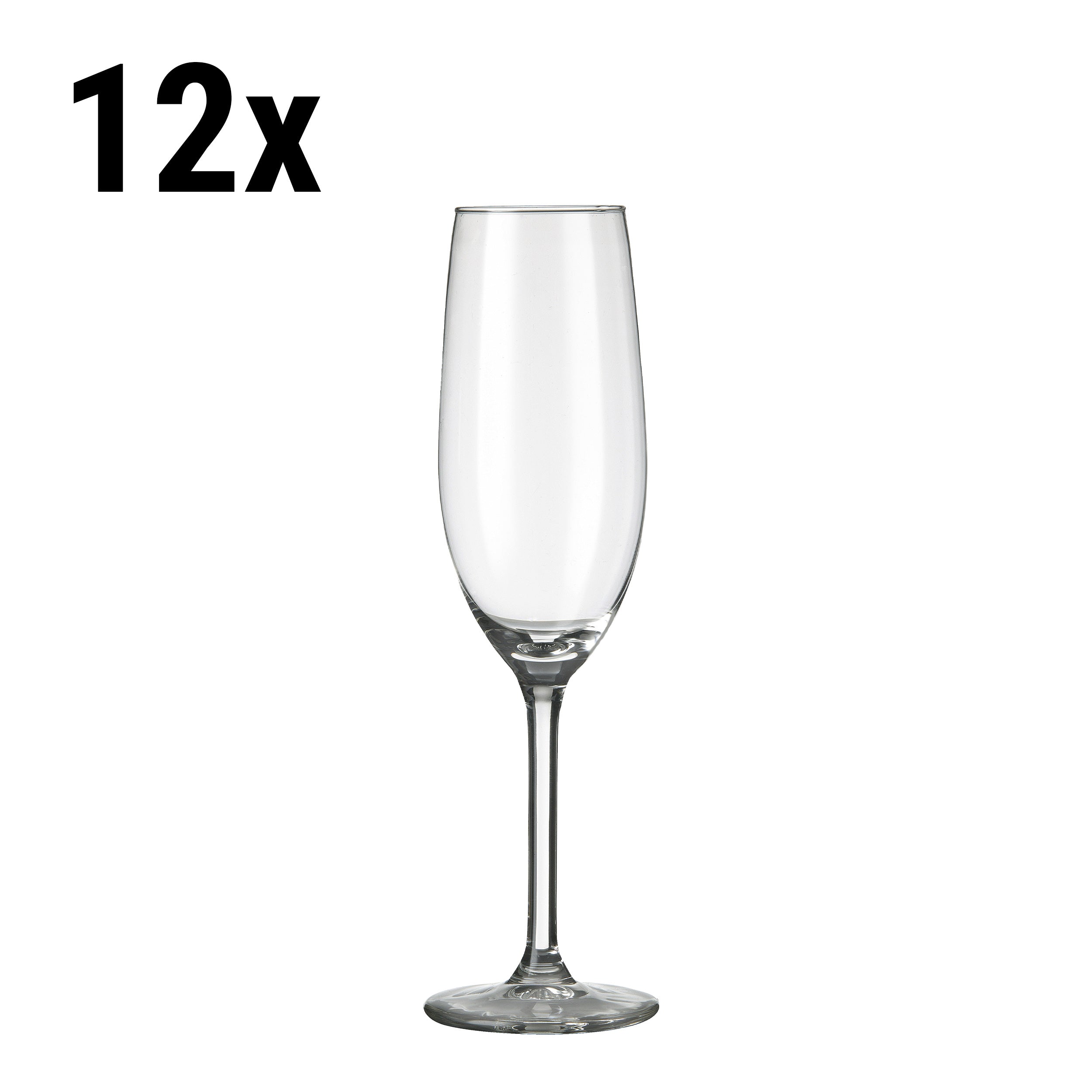 (12 stk.) Champagneglas - VENICE - 210 ml - Transparent
